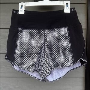 Lululemon Athletica Black and White Athletic Shorts